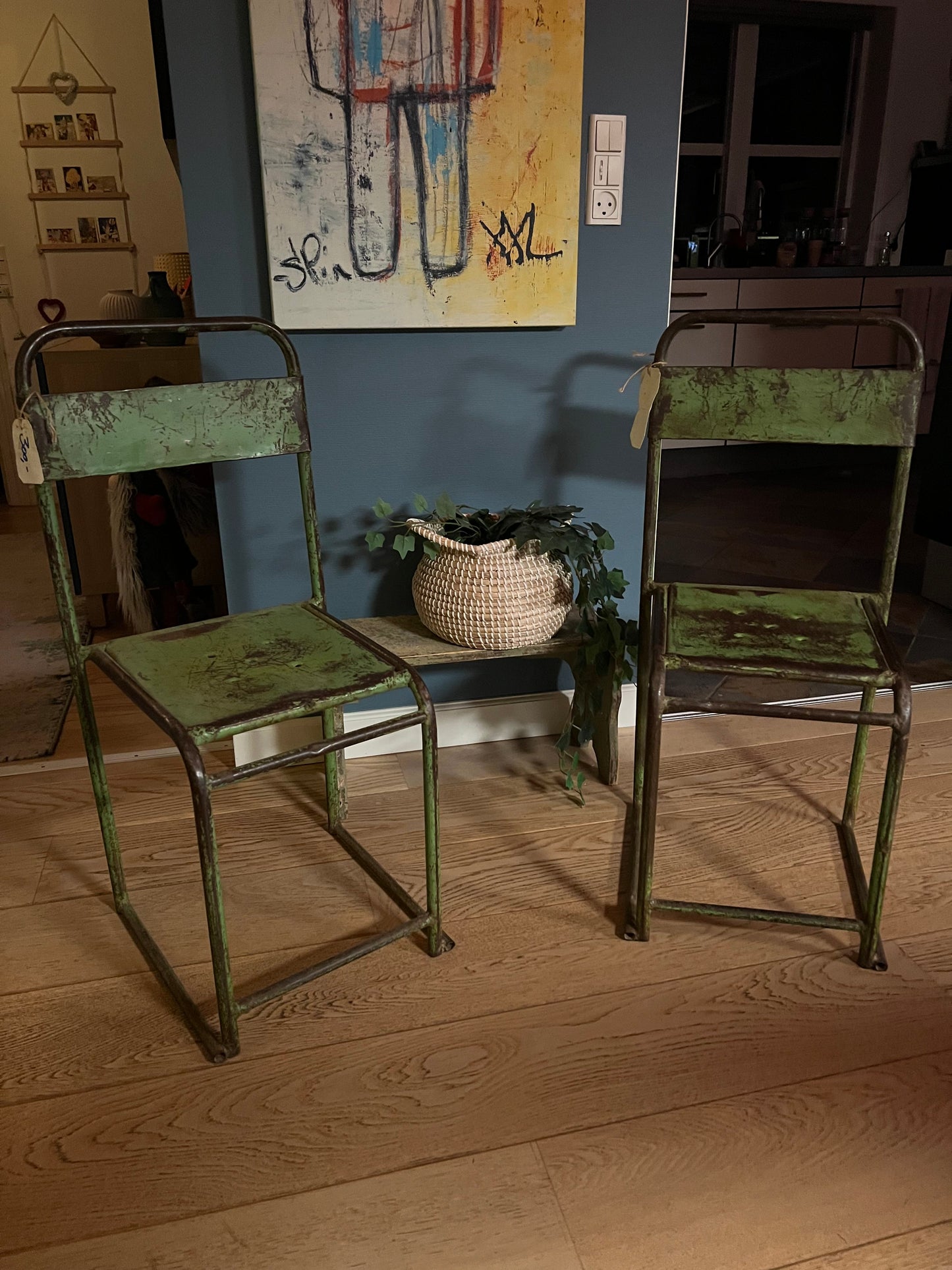 Retro Metalstole i Grøn